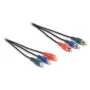 Delock Cinch RGB Verlängerungskabel 3 x Stecker zu 3 x Buchse 1 m