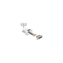 Delock D-Sub 15 Pin Buchse zu RJ12 Buchse Montagesatz weiß