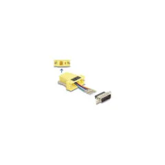 Delock D-Sub 15 Pin Stecker zu RJ12 Buchse Montagesatz gelb