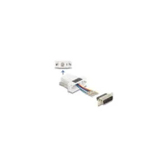 Delock D-Sub 15 Pin Stecker zu RJ12 Buchse Montagesatz weiß