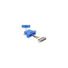 Delock D-Sub 25 Pin Buchse zu RJ12 Buchse Montagesatz blau