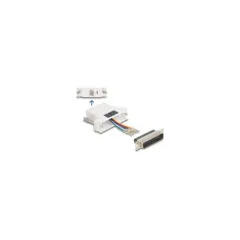 Delock D-Sub 25 Pin Stecker zu RJ12 Buchse Montagesatz weiß