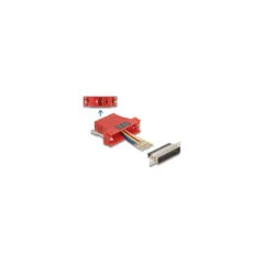 Delock D-Sub 25 Pin Stecker zu RJ45 Buchse Montagesatz rot