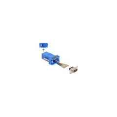 Delock D-Sub 9 Pin Buchse zu RJ12 Buchse Montagesatz blau