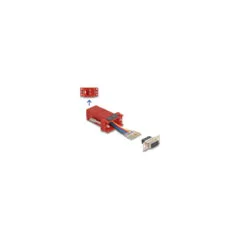 Delock D-Sub 9 Pin Buchse zu RJ12 Buchse Montagesatz rot