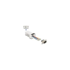 Delock D-Sub 9 Pin Stecker zu RJ12 Buchse Montagesatz weiß