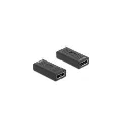 DELOCK DisplayPort 1.2 Female-to-Female Adapter with Pin 20 - Black