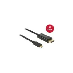 DeLock DisplayPort 1.2 to USB-C Adapter Cable - 2m - 4K 60Hz - Black