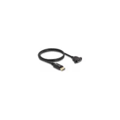 Delock DisplayPort 1.4 Kabel 8K 30 Hz Stecker zu Buchse 1 m zum Einbau schwarz