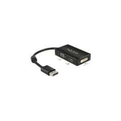 Delock DisplayPort to VGA/HDMI/DVI Multiport Adapter Cable - Black, 0.16 m