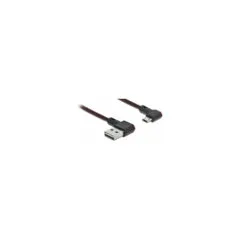 Delock EASY-USB 2.0 Kabel Typ-A Stecker zu EASY-USB Typ Micro-B Stecker gewinkelt links rechts 1 m schwarz