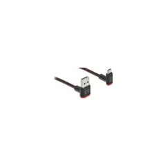 Delock EASY-USB 2.0 Kabel Typ-A Stecker zu EASY-USB Typ Micro-B Stecker gewinkelt oben unten 0.5 m schwarz