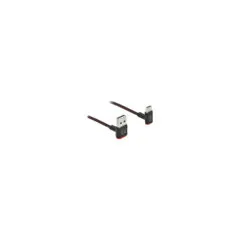 Delock EASY-USB 2.0 Kabel Typ-A Stecker zu EASY-USB Typ Micro-B Stecker gewinkelt oben unten 1.5 m schwarz