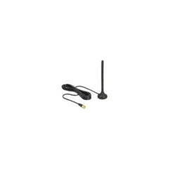 Delock GSM UMTS LTE Antenne SMA Stecker 2.5 dBi starr omnidirektional mit magnetischem Standfuß und Anschlusskabel RG...