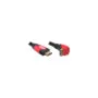 Delock HDMI A-A Cable 5m - Right-angled, Gold-plated, Black/Red