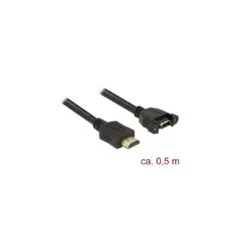 DELOCK HDMI A Male to HDMI A Female In-Wall Cable 4K30 0.5m