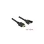 DELOCK HDMI A Male to HDMI A Female In-Wall Cable 4K30 0.5m