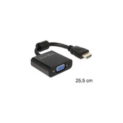DeLOCK HDMI-A to VGA Adapter Cable - 65512 - Black, 0.254 m
