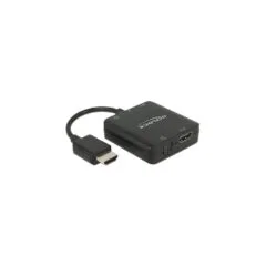 Delock HDMI Audio Extractor 4K - 62784 - Compact Black, HDMI pass-through with L/R analog out, Micro-USB power