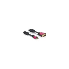 DeLock HDMI to DVI 24+1 (ST-ST) 5m Adapterkabel vergoldet Black