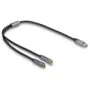 Delock Headset Adapter USB Type-CTM Stecker DAC 24 Bit 96 kHz Hi-Res zu 2 x 3.5 mm 3 Pin Klinkenbuchse