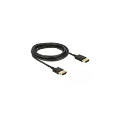 DeLOCK High Speed HDMI Cable with Ethernet - HDMI Type A to HDMI Type A - 0.25 m - Black