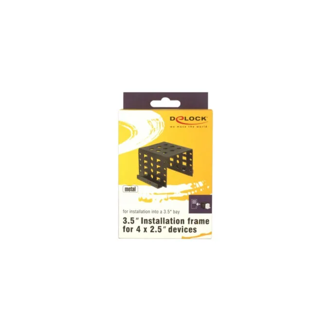 Delock Installation Frame 4x 2.5 in to 3.5 in Black — image 3