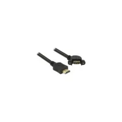 Delock Kabel HDMI-A Stecker to HDMI-A Buchse zum Einbau 110° gewinkelt 4K 30 Hz 1 m