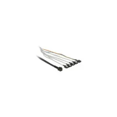 Delock Kabel Mini SAS SFF-8643 to 4 x SATA 7 Pin + Sideband 0.5 m Metall