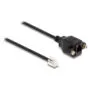 Delock Kabel RJ10 Stecker zu RJ10 Buchse zum Einbau 30 cm schwarz