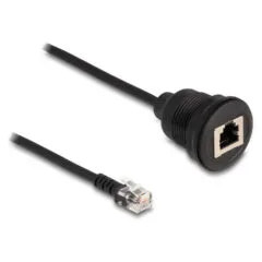 Delock Kabel RJ12 Stecker zu RJ12 Buchse zum Einbau 30 cm schwarz