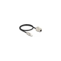 Delock Kabel RJ45 Stecker feldkonfektionierbar zu Keystone Modul RJ45 Buchse Cat.6A 50 cm