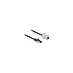 Delock Kabel RJ45 Stecker zu Keystone Modul RJ45 Buchse Cat.6A 2 m schwarz