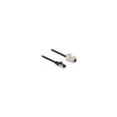 Delock Kabel RJ45 Stecker zu Keystone Modul RJ45 Buchse Cat.6A 25 cm schwarz