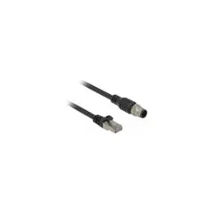 Delock Kabel RJ45 Stecker zu M12 Stecker A-kodiert 8 Pin Cat.5e SFTP 1 m