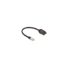 Delock Kabel RJ45 Stecker zu RJ45 Buchse Cat.6A zum Einbau mit M20 Gewinde und Verschlusskappe IP68 staub- und wasser...