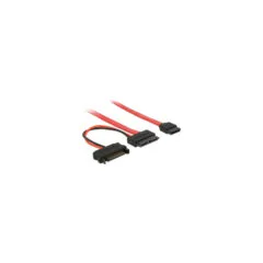 Delock Kabel Slim SATA Buchse to SATA 7 Pin + SATA 15 Pin 5 V 30 cm