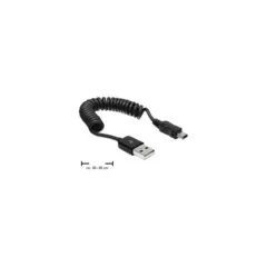 Delock Kabel USB 2.0-A Stecker to USB mini Stecker Spiralkabel