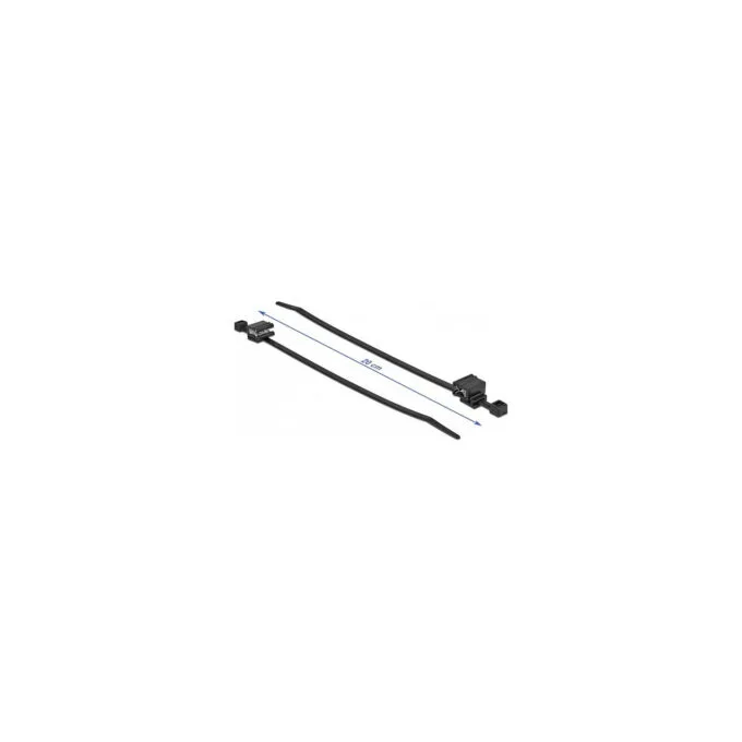 Delock Kabelbinder mit Befestigungsclip L 200 x B 4.8 mm schwarz 50 Stück — image 2