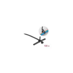 Delock Kabelbinder mit Dübel L 150 x B 7.0 mm schwarz 100 Stück