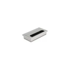 Delock Kabeldurchführung für Tischeinbau mit Bürste 160 x 80 x 28 mm silber