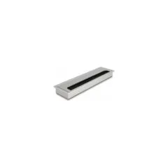 Delock Kabeldurchführung für Tischeinbau mit Bürste 280 x 80 x 28 mm silber