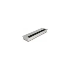 Delock Kabeldurchführung für Tischeinbau mit Bürste 300 x 80 x 28 mm silber
