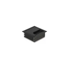 Delock Kabeldurchführung für Tischeinbau mit Bürste 80 x 80 x 28 mm schwarz