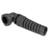 Delock Kabelverschraubung mit Zugentlastung 90° gewinkelt PG21 schwarz