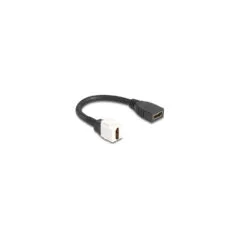 Delock Keystone Modul Kabel HDMI Buchse zu Buchse 8K 60 Hz 20 cm schwarz