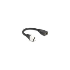Delock Keystone Modul Kabel HDMI Buchse zu Buchse diagonal 8K 60 Hz 20 cm schwarz