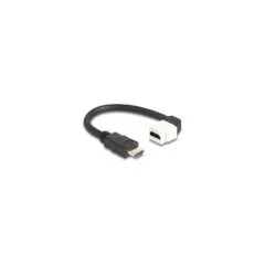 Delock Keystone Modul Kabel HDMI Stecker zu Buchse 90° gewinkelt 8K 60 Hz 20 cm schwarz