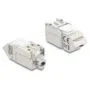 Delock Keystone Modul RJ45 Buchse zu LSA Cat.6A 45° gewinkelte Buchse geschirmt 90° Kabelführung werkzeugfrei Metall