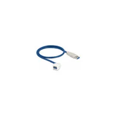 Delock Keystone Modul USB 5 Gbps Typ-A Buchse 250° zu Typ-A Stecker mit 0.5 m Kabel weiß
